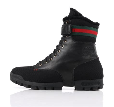 gucci men's black boots|gucci combat boots men's.